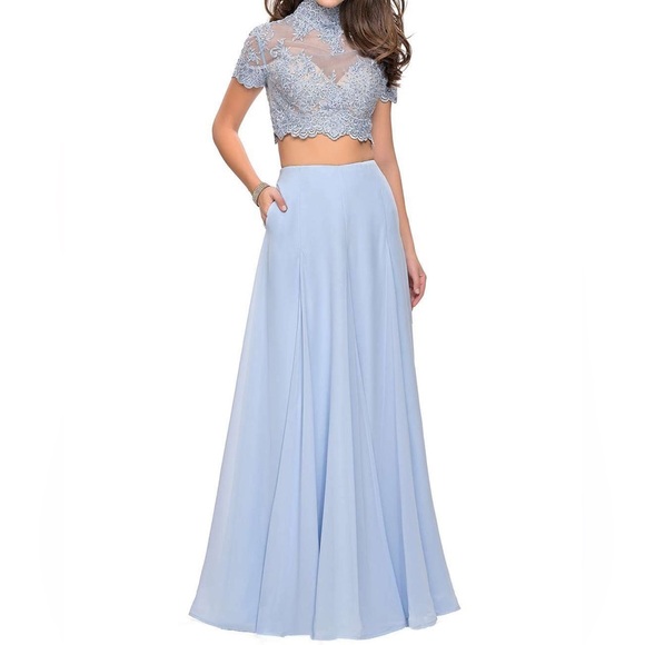 Calvin Blue Lace Two Piece Set